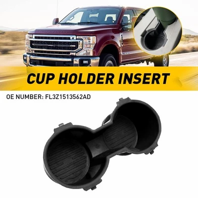 Front Center Console Cup Holder Insert Black Fit 2015-2017 Ford F-150 XLT XL - Image 1 of 4