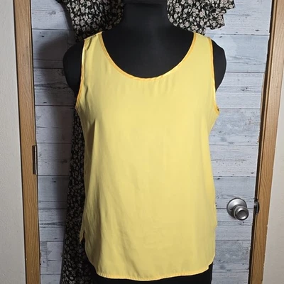 Camiseta sin mangas Liz Baker amarilla semi transparente talla M Foto 1 de 4