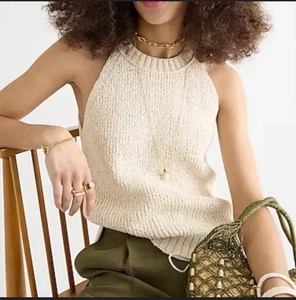 J. Crew High Neck Textured Pointelle Sweater Tank Womens Size XS - Picture 1 of 8