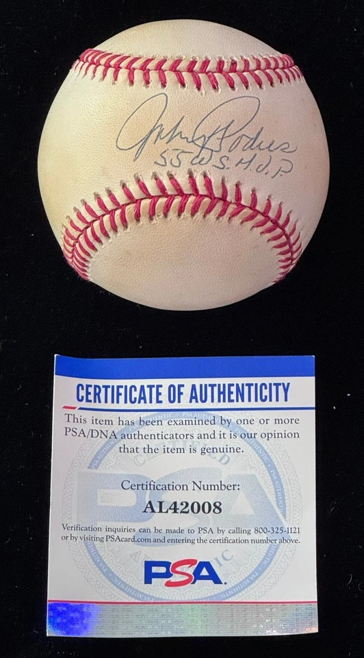 Johnny Podres "1955 World Series MVP 55 WS" Signed Baseball Autographed Auto PSA - Image 1 of 4