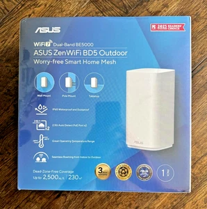 ASUS ZenWiFi BD5 Outdoor Dual-Band WiFi 7 Mesh Router 5000 Mbps 2500 sq ft (1pk) - Picture 1 of 23