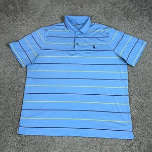 Polo Golf Ralph Lauren Shirt Mens XXL 2XL Blue Black Pony Striped Golf Casual * - Picture 1 of 13