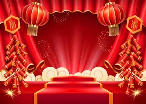 Mond Neujahr Hintergrund 10X8Ft Happy Vietnamese Chinese New Year Backgrounds Fes - Bild 1 von 12