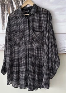 TRELISE COOPER Curate Over You Go Check Button Lagenlook Shirt Size S 8-14 $250 - Picture 1 of 12