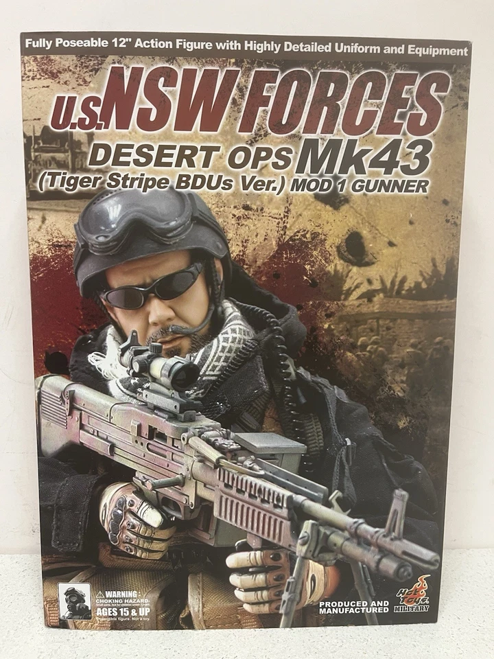 Hot Toys 1/6 U.S. NSW Forces Desert Ops Mk 43 Tiger Stripe BDUs Ver MOD 1 Gunner - Image 1 of 4