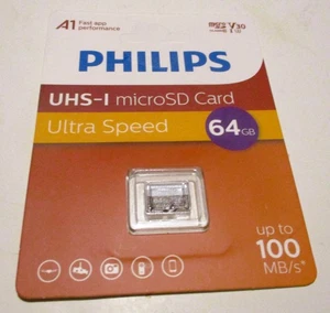 Scheda microSD Philips UHS-I ultra velocità 64 GB FM32TF06B/93 - Foto 1 di 1