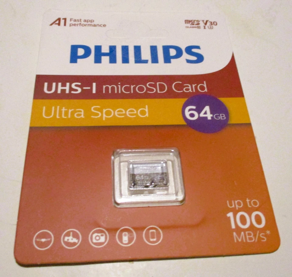 PHILIPS UHS-I MicroSD Card Ultra Speed 64GB FM32TF06B/93 - Image 1 of 1