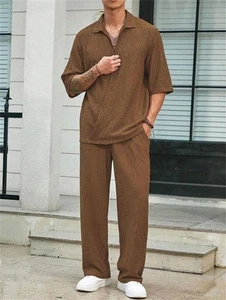 Conjunto de 2 piezas de camiseta y pantalones de manga corta para hombre informal de verano conjunto de pantalones - Imagen 1 de 16