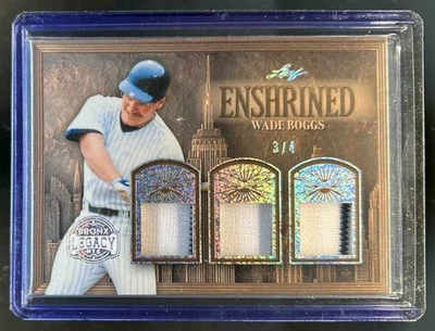 Parche consagrado Leaf A Bronx Legacy Wade Boggs 2025 Silver Sparkle #/4 Yankees Foto 1 de 2