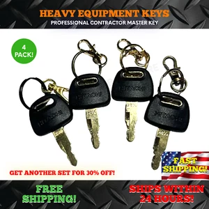PACK de 4 llaves de encendido para excavadora y forestal Hitachi equipo pesado con logotipo 445348 - Imagen 1 de 4