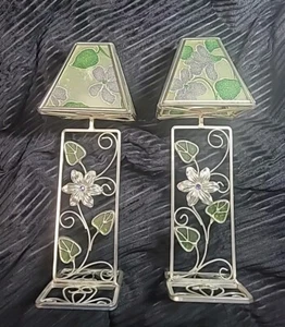 Lamp Shade Style Tea Light Candle Holder Set Metal 9.5" - Picture 1 of 23