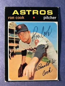 SIGNED RON COOK AUTOGRAPHED 1971 BASEBALL CARD - ASTROS