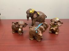 New Listing4 Vintage Josef Originals Japan Elephant Figurines Daisy Flowers Spraying Water