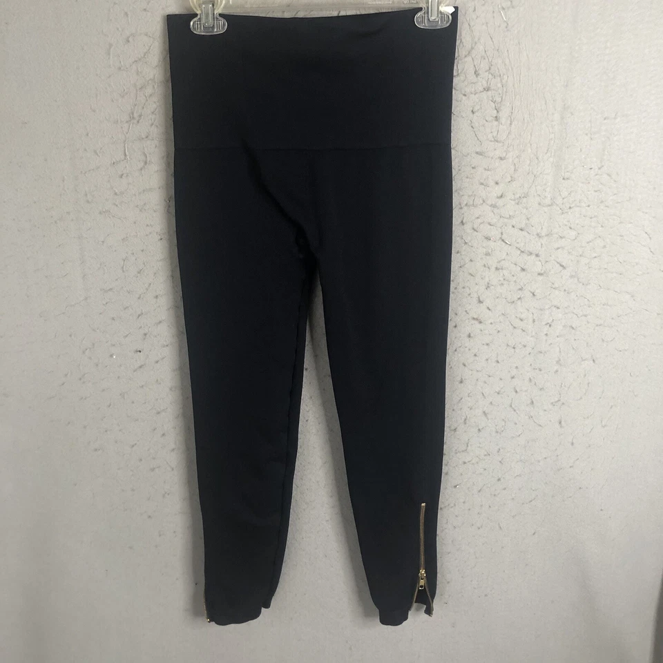 Spanx 紧身裤女式 L 海军蓝高腰压缩踝拉链塑形 — 第 1/4 张图片