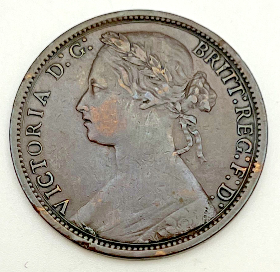 1874年 MS65 マチュアバスト ヴィクトリア女王 1ペニー 銅貨 Great