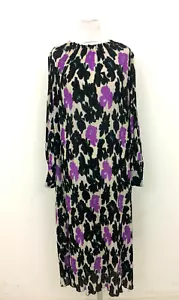 Autograph Women's Dress Size 12 Black Mix Floral Pockets Pleated Used F1 - Picture 1 of 7