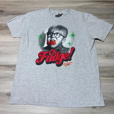 Camisa A Christmas Story Para Hombre Grande Gris Manga Corta Gráfico Oh Fudge Usada en Excelente Condición Foto 1 de 4