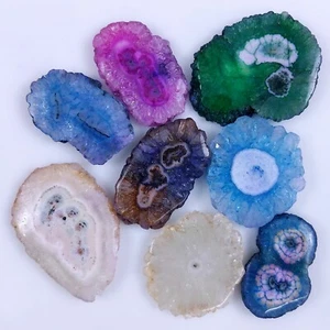 Lote de 8 piedras preciosas cabujón de seda de cuarzo solar natural 458 quilates 46x30 35x22 mm #1684 - Imagen 1 de 5