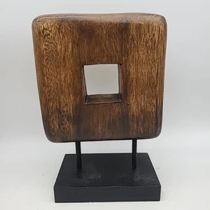 Jennifer Farrell Collection Abstract Wooden Sculpture Art-Deco Brutalist Decor - Picture 1 of 11