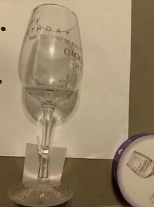 Happy Birthday Wine Glass With Motto By Megan Claire In Box New - Picture 1 of 6
