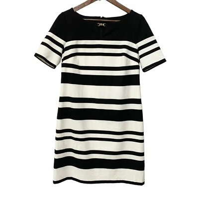 Vestido Casa Blanca Mercado Negro Talla 4 Negro Blanco Rayas Manga Corta Trabajo Carrera Foto 1 de 4