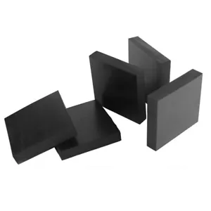 Schwarz Gummiplatten Pad 50x50mm 100x100mm 200x200mm Dicke 10mm 15mm 20mm 50mm - Picture 1 of 5