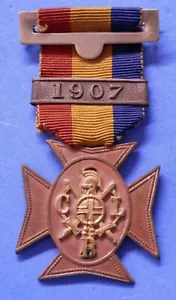Church Lads' Brigade CLB Service Medal 1907 Bar Original silk ribbon and pin - Foto 1 di 6
