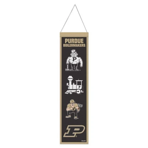 Purdue Boilermakers NCAA Heritage Banner Embroidered Wool 8" X 32" Cover