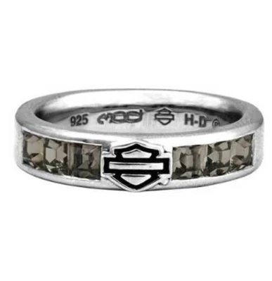 Harley-Davidson Women Sterling Silver Cubic Zirconia Wedding Band 191 / HDR0360 - Image 1 of 3