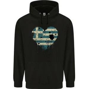 Love Greece Flag Greek Day Football Childrens Kids Hoodie - Picture 1 of 3