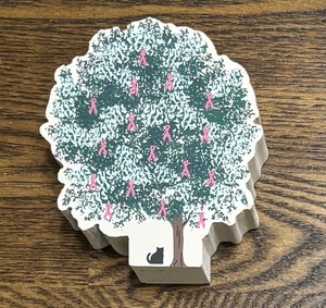 Cats Meow Breast Cancer Awareness Tree Shelf Sitter 1997 Special Event *READ* - Picture 1 of 9