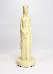 VTG 1962 PETER GANINE CONQUEROR MEDIEVAL SCULPTED QUEEN CHESS PIECE WHITE - Picture 1 of 5