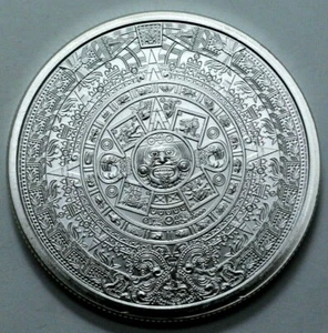 1 Oz 999 Silver Aztec Mayan Calendar Collectible Coin Medal Bullion Rare Round! - Picture 1 of 2