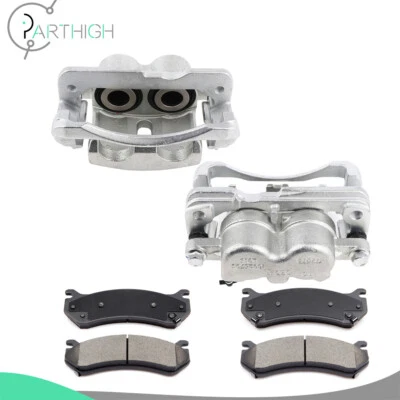 2x Front Brake Calipers + 4X Ceramic Pads For 2003-2008 Chevrolet Express 1500 - Image 1 of 4