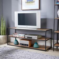 TV Media Unit Open Storage Shelves Living Room Furniture Oak Finish 120cm Wide
