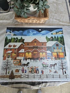 Wysocki Christmas Eve 1000pc Puzzle COMPLETE Americana MB Country Store Sleigh - Picture 1 of 3