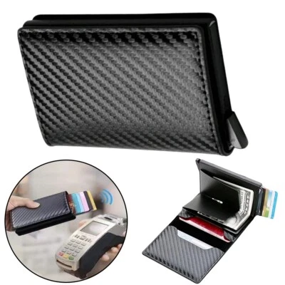 Mini Geldbörse mit RFID Schutz Slim Wallet Kartenetui Portemonnaie Herren DE - Bild 1 von 4