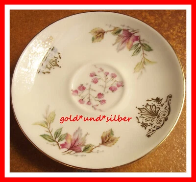 vintage BAREUTHER Porzellan BAVARIA Teller BLÜTEN Gräser LAUB mit GOLDRAND - Bild 1 von 4