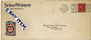 1935 COLR ADVERTISING POSTAL ENVELOPE East St Louis ILLinois CORNO MILLS COMPANY - Picture 1 of 1