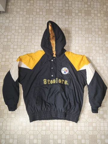 Vintage GameDay Pittsburgh Steelers Jacket Coat Size XL NFL Football Heavyweight Cover