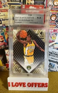 2007 08 UD SP ROOKIE EDITION KEVIN DURANT ROOKIE #61 RC CGS 9.5 NR MINT READ - Picture 1 of 7