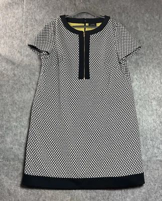 Tahari Dress Womens Plus 1X Black Geometric Midi Office Classic Capsule Minimal - Image 1 of 4