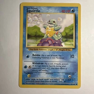 Squirtle Pokemon Card - Base Set (BS) 63/102 (LIGHT PLAY LP) - Picture 1 of 1