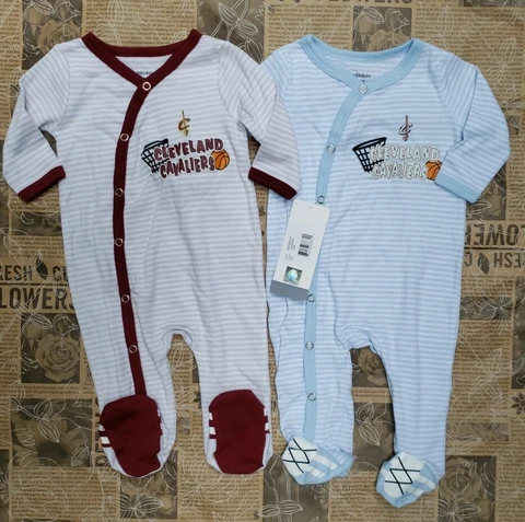 NBA Cleveland Cavilear Infant 3 - 6 Month Sunday Best Coverall Pajamas 2-pc Set Cover