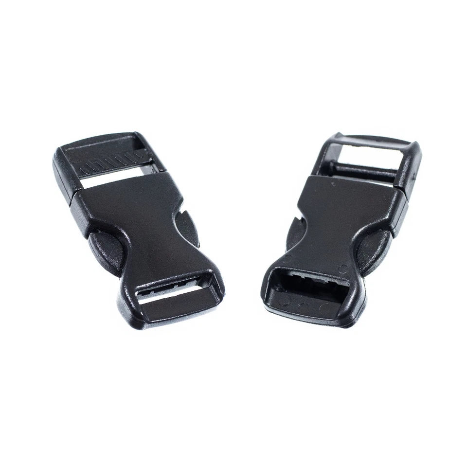 Paquete de 5 correas de mochila con hebilla de plástico - negras - 1 pulgada o 3/4 pulgada Foto 1 de 1