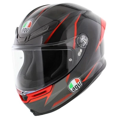 AGV K6 S Slashcut Gloss Black Red, Full Face Motorcycle Helmet, New E2206! - Image 1 of 4