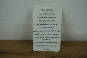 Laminated Our Father Lords Prayer Card - Gray Background - Picture 1 of 1