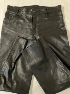 Bonus Leather Black Pants sz 38 - Picture 1 of 4