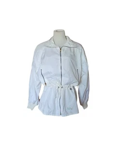 Vtg Slalom Sports Women’s Size 10 M White Ski Jacket Lightweight Cinch Waist Zip - Picture 1 of 12