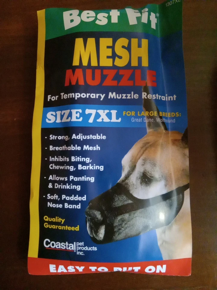 Hocico de malla costera para perro talla 7XL negro fácil de poner mejor ajuste aseo suave Foto 1 de 4